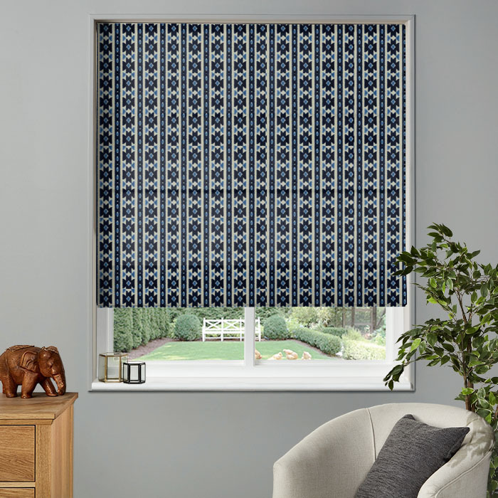 Roman Blind in Bazaar Navy