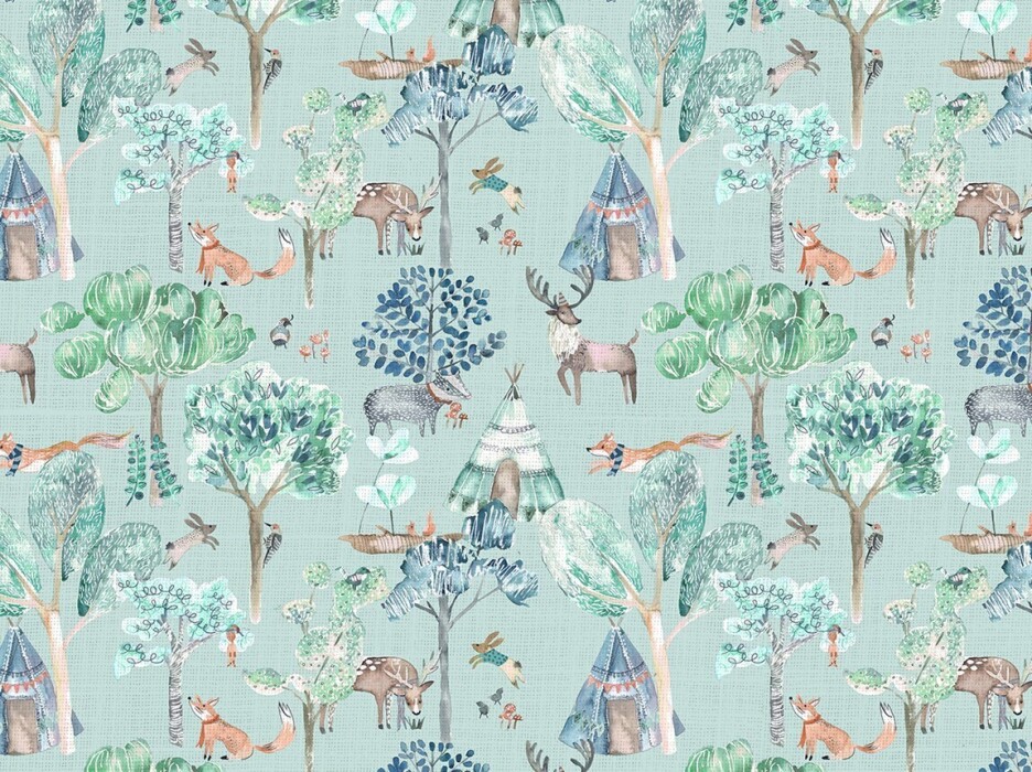 Image of woodland adventures aqua by Voyage