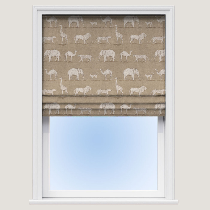 Made To measure Prairie Animals Almond Roman Blind