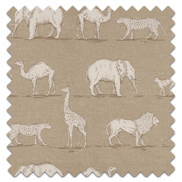 Prairie Animals Almond Roman Blind FAbric Sample