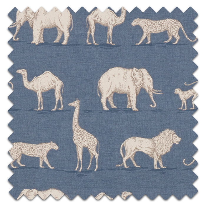 Fabric Sample Prairie Animals Denim