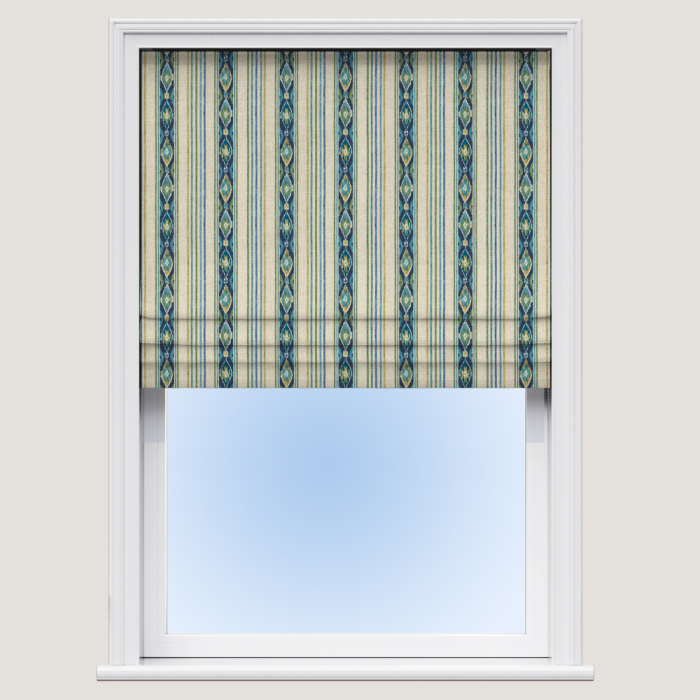 Boho Stripe Arctic Roman Blind