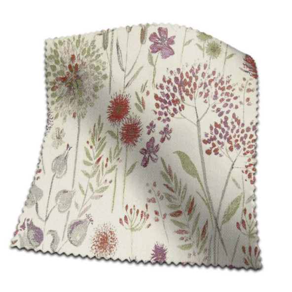 Swatch of Flora Cream Plum by Voyage