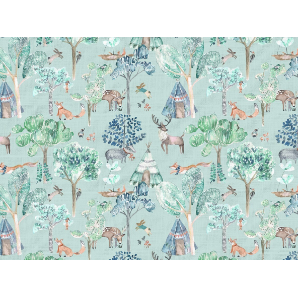 Image of woodland adventures aqua by Voyage