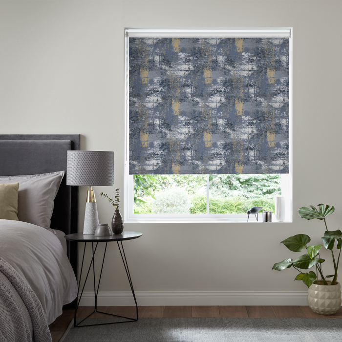 Abstract Denim Blackout Eve Electric Roller Blind