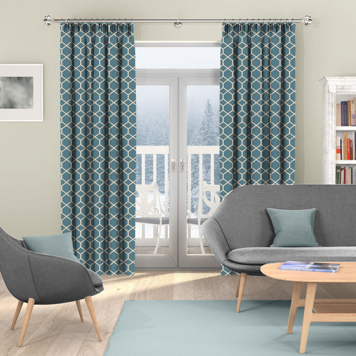 Curtains in Kibale Peacock by iLiv