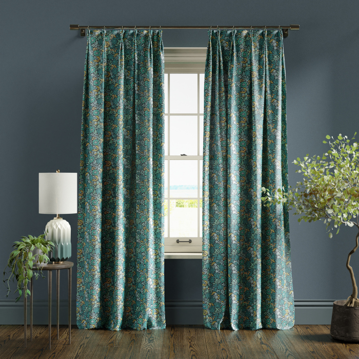 Curtains in Mallow Teal