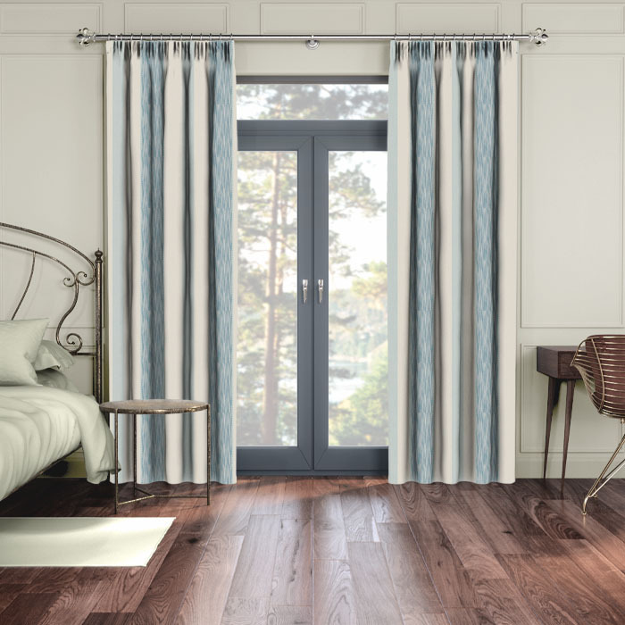 Curtains in Portland Aqua by iLiv