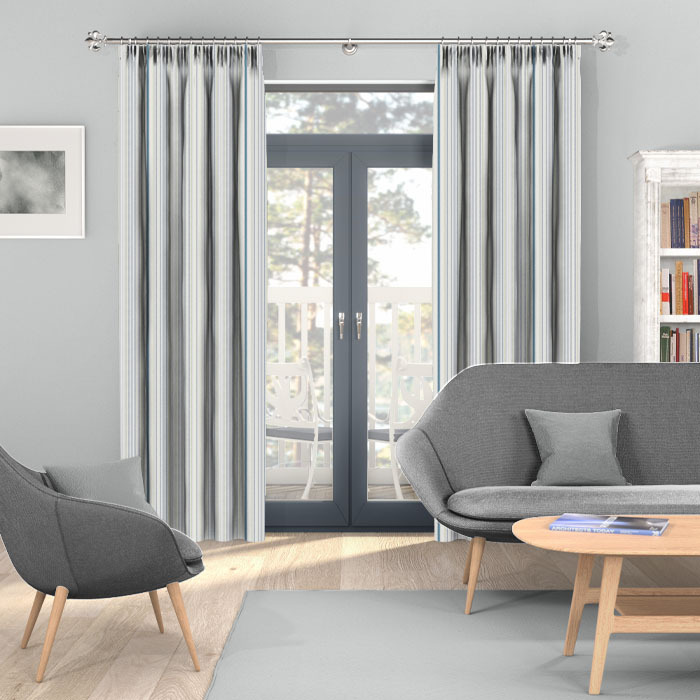 Curtains in Somerville Aqua by iLiv