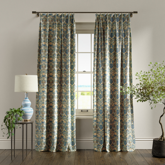 Curtains in Strawberry Thief Denim Spice