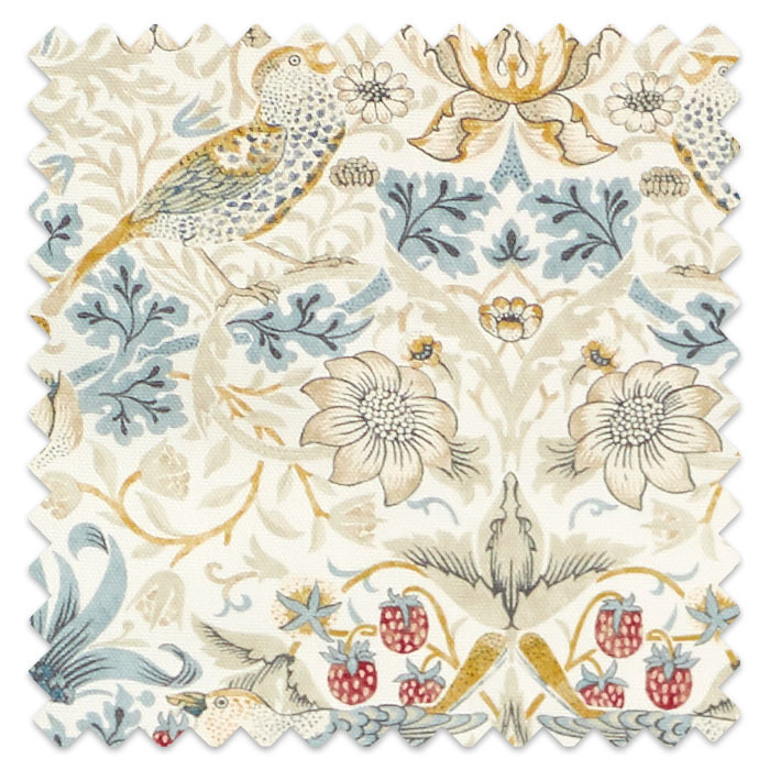 Swatch of Strawberry Thief Linen Plum