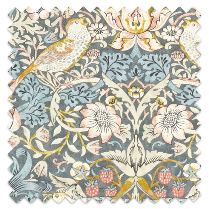 Swatch of Strawberry Thief Slate Blush