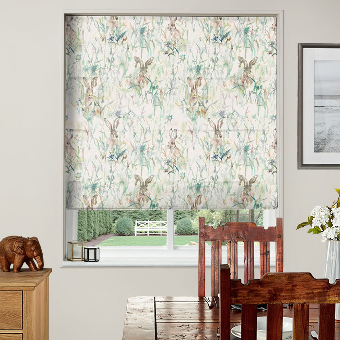Electric Roman Blind Jack Rabbit Linen
