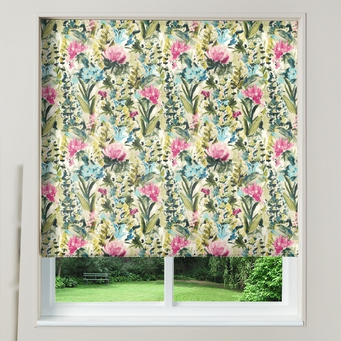Electric Roman Blind Hydrangea Summer