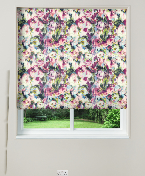 Electric Roman Blind Kingsley Summer Velvet