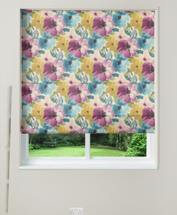 Thea Summer Linen Motorised Roman Blind