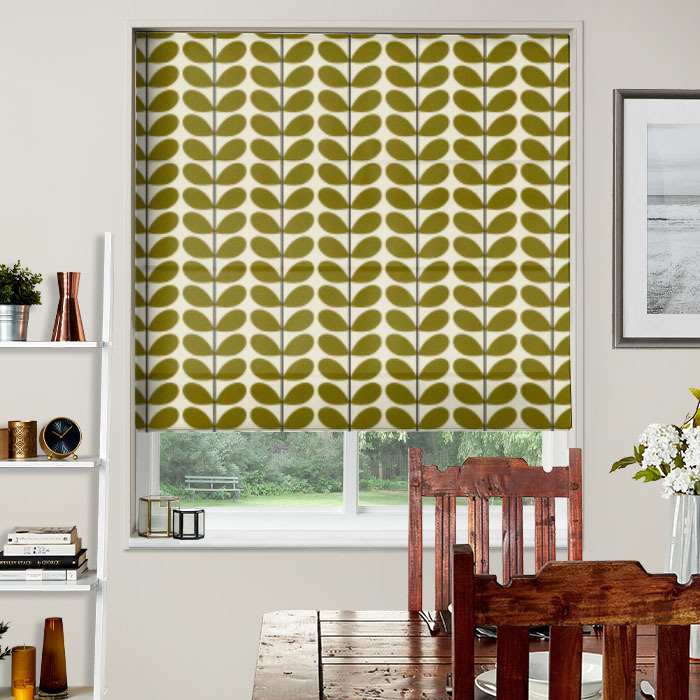 Electric Roman Blind Two Colour Stem Olive