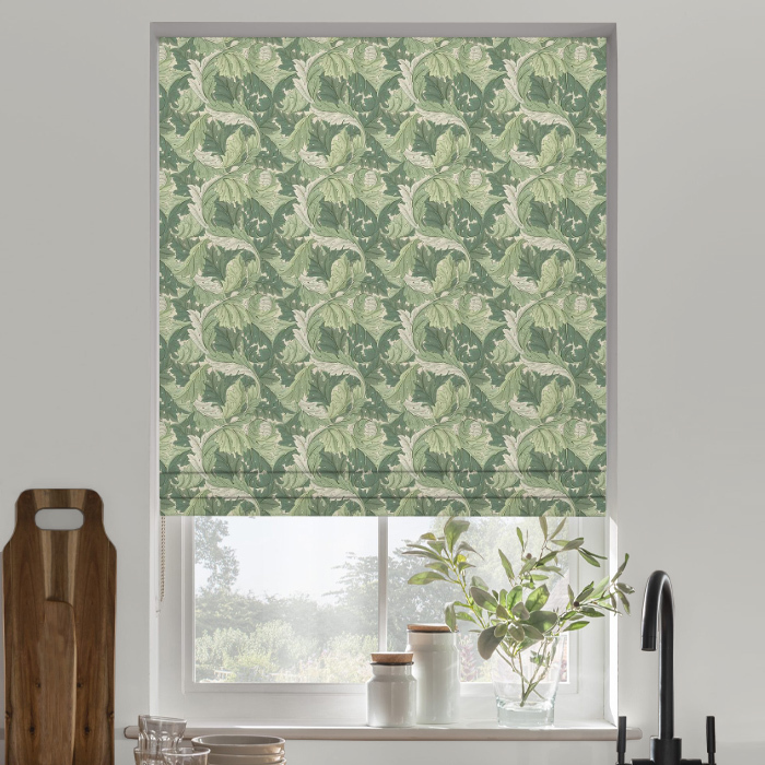 Roman Blind in Acanthus Apple Sage