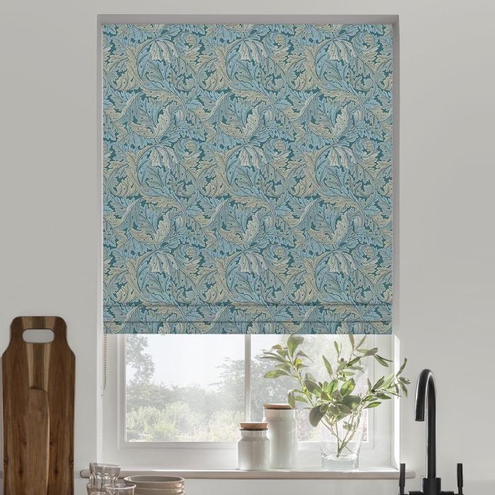 Roman Blind in Acanthus Denim