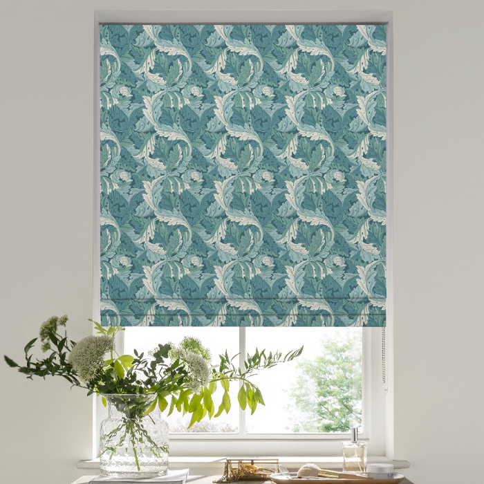 Roman Blind in Acanthus Teal