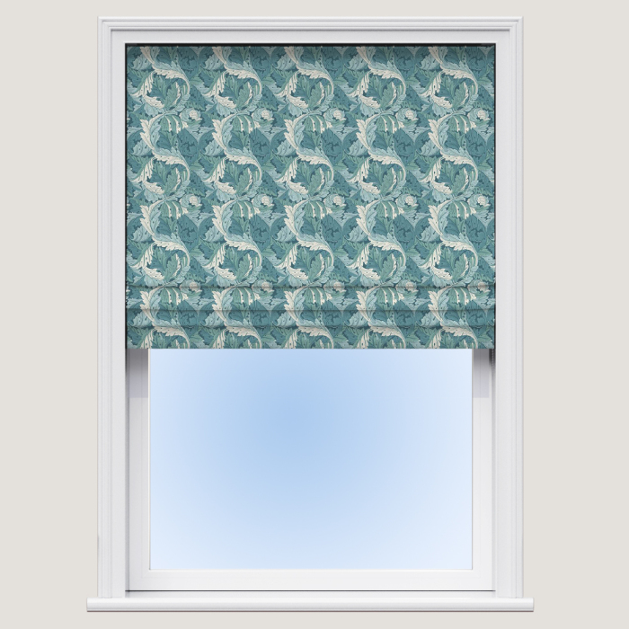 Acanthus Teal Roman Blind