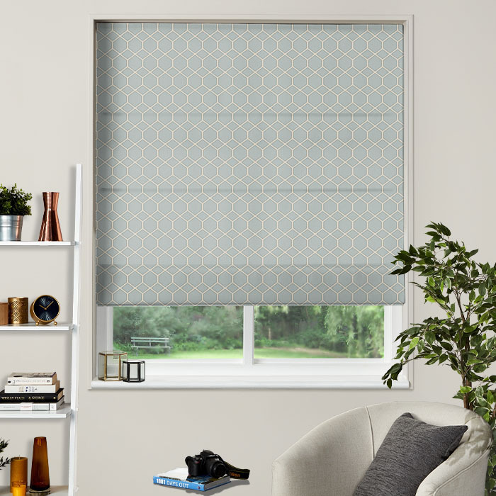 Roman Blind in Kibale Chalk Blue by iLiv