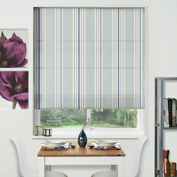 Roman Blind in Maine Aqua by iLiv