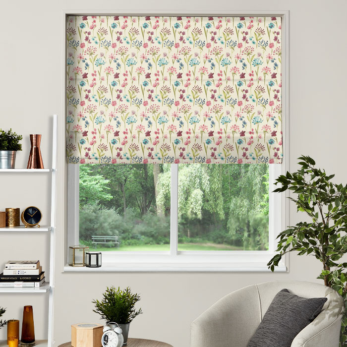 Roman Blind in Moorhouse Magenta by iLiv
