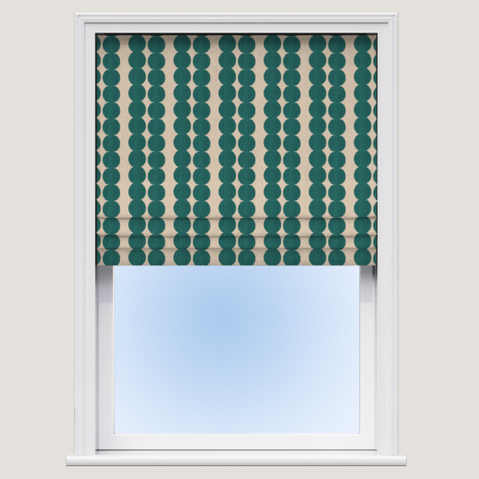 Segments Teal Roman Blind