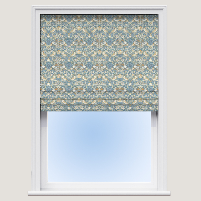 Strawberry Thief Denim Spice Roman Blind