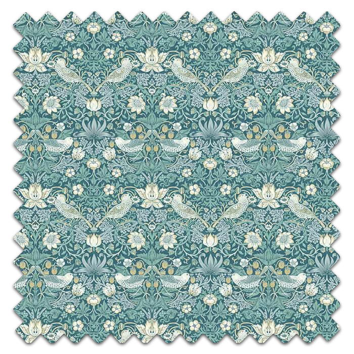 Swatch of Strawberry Thief Teal