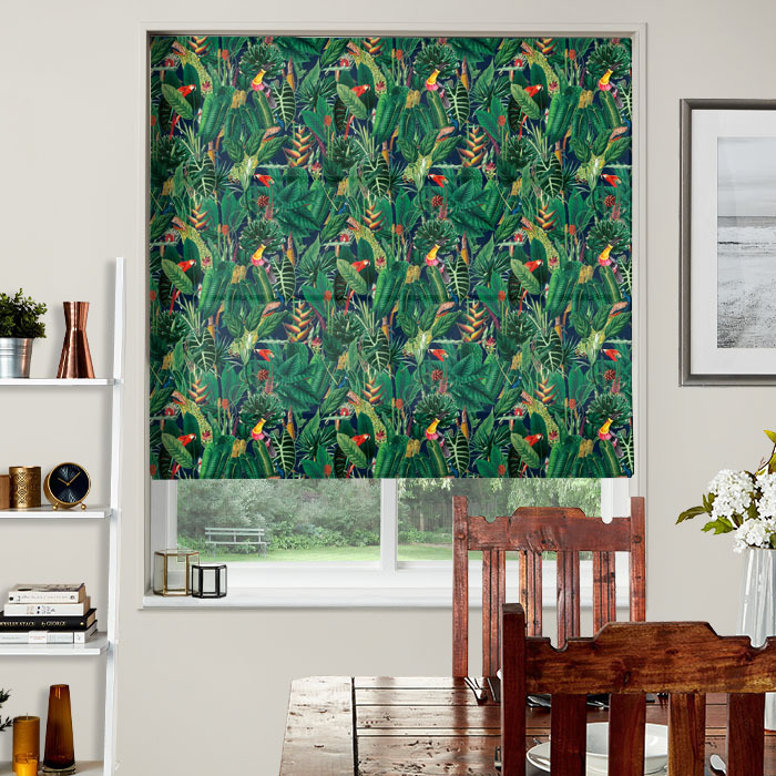 Roman Blind in Sumatra Midnight by Chatham Glyn
