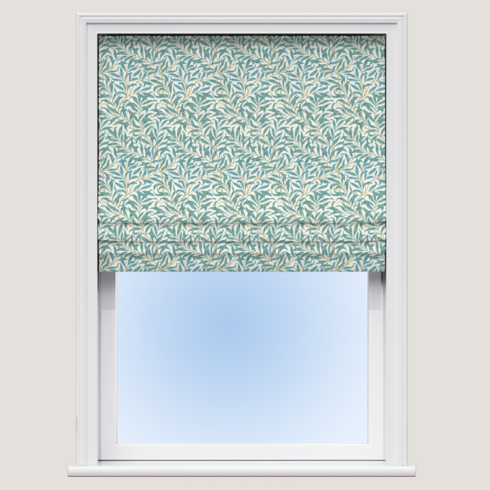 Willow Boughs Teal Roman Blind