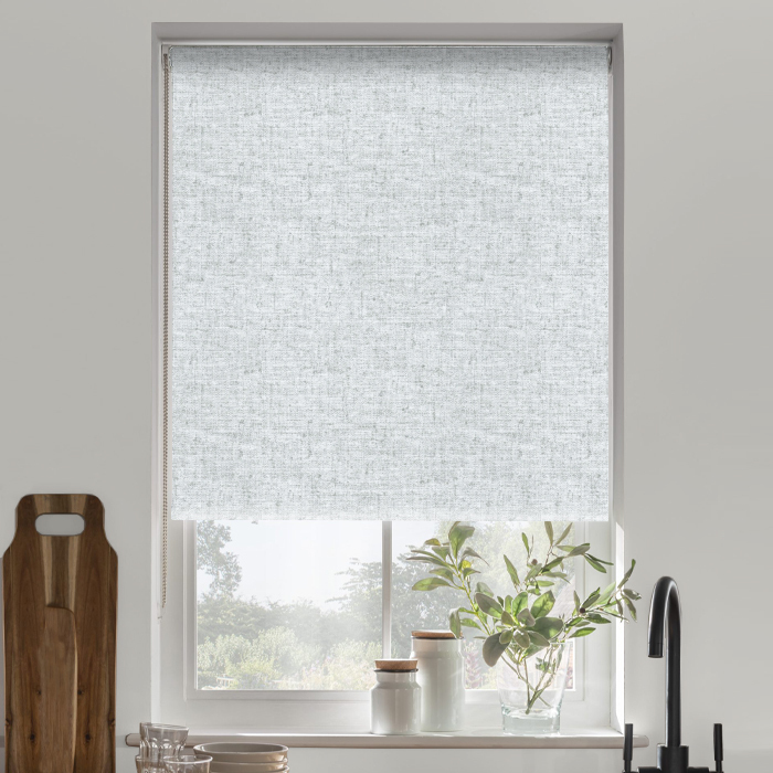 Eve Roller Blind in Stonewash Blackout Glacier