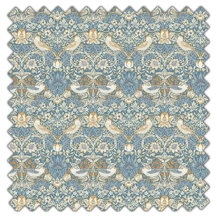 Swatch of Strawberry Thief Denim Spice by Clarke And Clarke