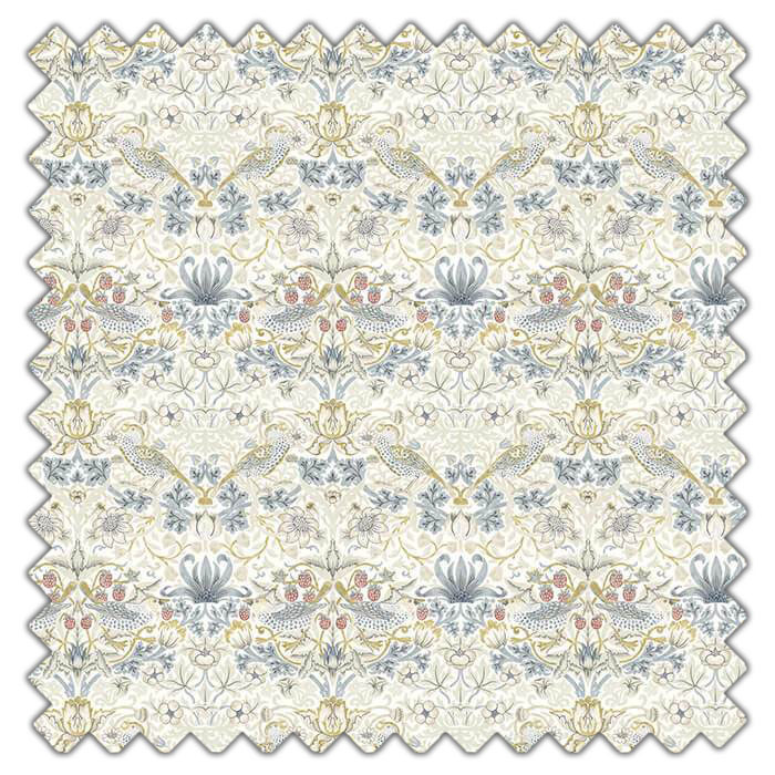 Swatch of Strawberry Thief Linen Plum by Clarke And Clarke