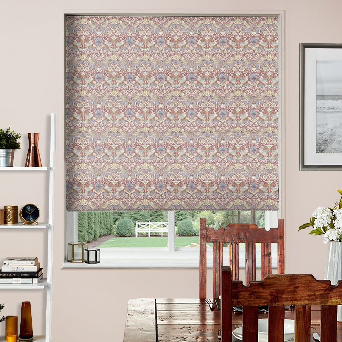 MotionBlind Roman Blind in Strawberry Thief Plum by Clarke And Clarke