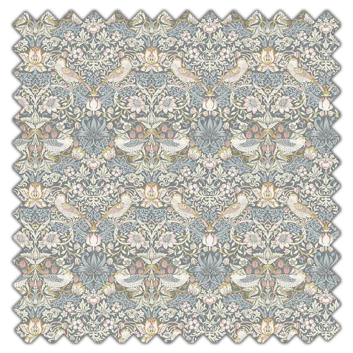 Swatch of Strawberry Thief Slate Blush by Clarke And Clarke