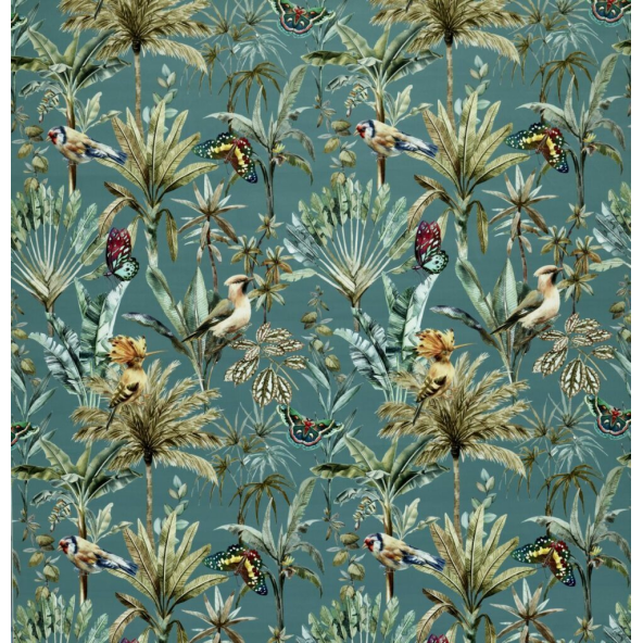 Fiji Teal Fabric by Ashley Wilde