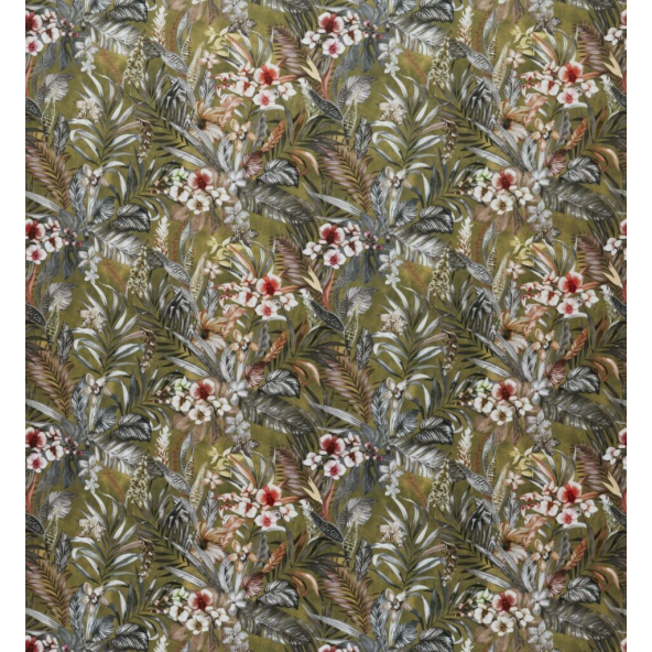 Kew Olive Fabric by Ashley Wilde