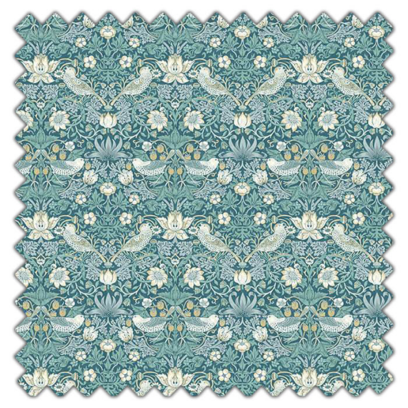 Swatch of Strawberry Thief Teal