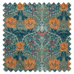 Swatch of Honeysuckle And Tulip Velvet Woad/Mulberry Swatch of Honeysuckle And Tulip Velvet Woad/Mulberry