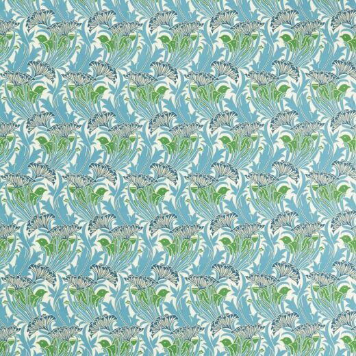 Made To Measure Curtains Laceflower Garden Green/Lagoon