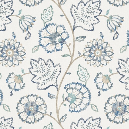 Made To Measure Curtains Kalamkari Azure