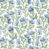 Ettrick Bluebell Cream Fabric by Voyage