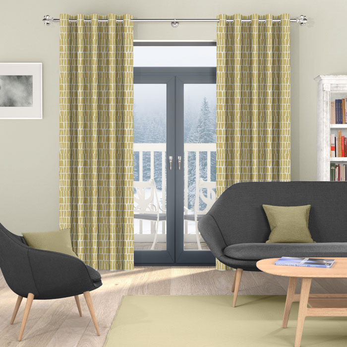 Curtains in Block Work Ochre