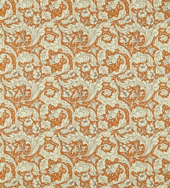 Bachelors Button Burnt Orange/Sky Fabric by Morris & Co