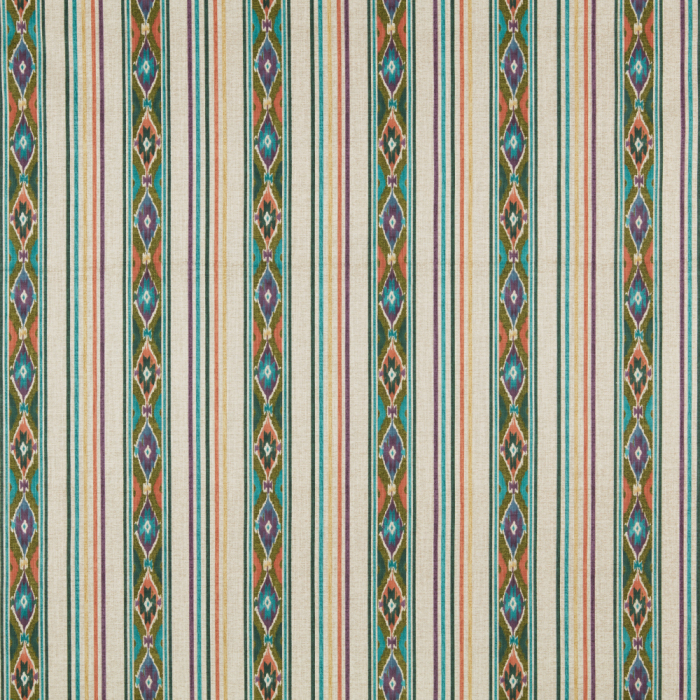 Boho Stripe Olivine Fabric by iLiv