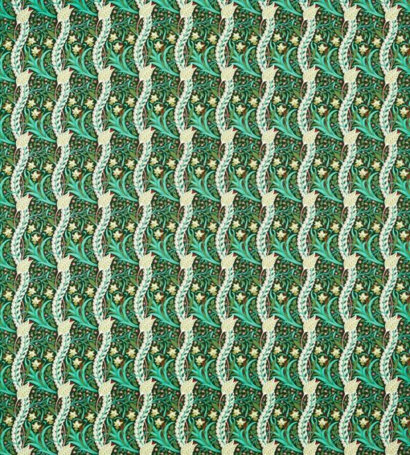 Daffodil Dark Olive Fabric by Morris & Co