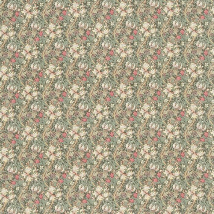 Golden Lily Minor Artichoke/Vanilla Fabric by Morris & Co